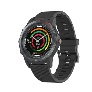 1,2 дюймов перфорированные полный круговой цветной экран Смарт-часы с фактически часы руки и Мониторинг частоты сердечных сокращений, умные часы