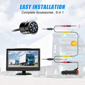Caméra de recul pour voiture avec lignes de guidage dynamiques, caméra de recul analogique CVBS, objectif fisheye réglable, <span class=keywords><strong>vision</strong></span> nocturne IR - Product Image 6