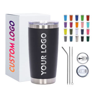 Vasos Térmicos Personalizados al por Mayor de Fábrica, de Acero Inoxidable con Recubrimiento en Polvo, de 20 oz, para Viajes en Auto, con Tapa para Café - Product Image 1