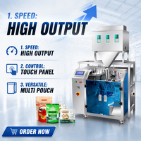 Machine d'emballage de sachets préfabriqués OEM ODM, pour poudre et granulés, remplissage et scellage automatiques en acier inoxydable, haute précision