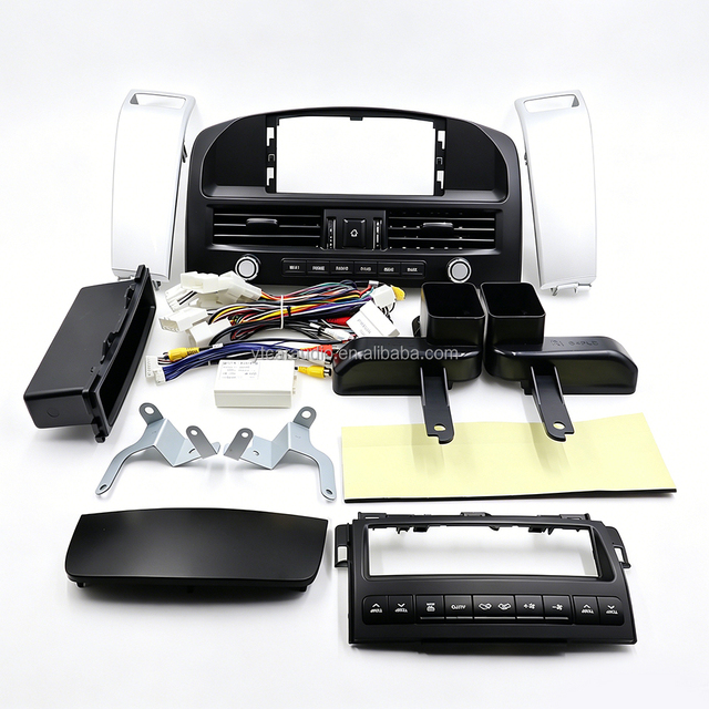 For 2002-2009 for Prado Lexus GX470 Android Navigation Center Console Frame 12.3 Inch with Wiring Harness Canbus PVC Jacket