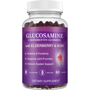 Gummies sans sucre à la <span class=keywords><strong>glucosamine</strong></span> et à la chondroïtine pour l'arthrite, avec chondroïtine, MSM et curcuma, complément alimentaire pour le soutien des articulations pour hommes et femmes - Product Image 1