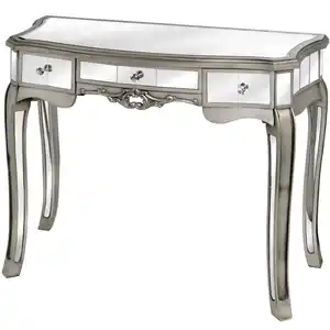 Mesa consola de plata veneciana con pata de espejo de vidrio antiguo para muebles para el hogar en apartamentos