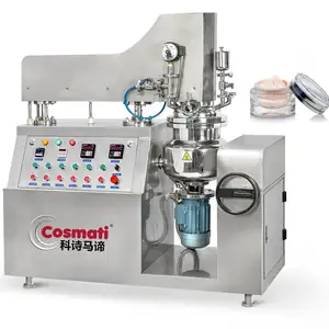 Mesin manufaktur kosmetik Losion homegenizer Emulsifier mesin vakum pengangkat hidrolik