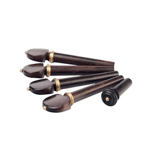 NAOMI 4 Cái Ebony Violin Quay Chốt + 1 Cái Endpin W/Cooper Trang Trí Violin Tốt Thay Thế Violin Bộ Phận - Product Image 2