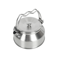 Bouilloire à eau portable en acier inoxydable antirouille avec filtre à thé amovible pour les voyages en plein air, le camping et les aventures