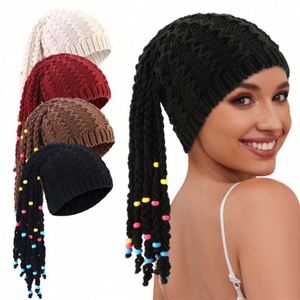 Gorro de punto trenzado tejido a mano, gorro cálido de invierno, gorro divertido para actividades festivas - Product Image 1