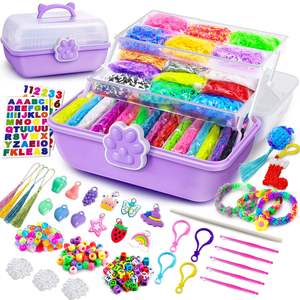 مجموعة صنع الأربطة المطاطية الملونة مع حاوية ثلاثية الطبقات، مجموعة إعادة تعبئة الأربطة المطاطية للأولاد والبنات، هدية للحياكة - Product Image 6