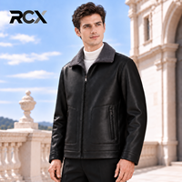 RCX |   Blouson aviateur en cuir marron pour homme avec col en fourrure, fermeture éclair intégrale, coupe-vent, chaud, pour l'hiver, vêtements d'extérieur pour homme, vente en gros personnalisée