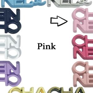 DIY jimat mewah datar kembali jimat desainer untuk kasus telepon sampah aksesori dekoratif merek Logo mode logam jimat 0472 - Product Image 4