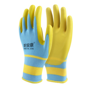 Guantes de jardinería Guantes de trabajo de látex texturizados Guantes DE TRABAJO recubiertos de Palma de látex arrugado de poliéster - Product Image 1