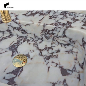 Tostone Luxueux Naturel Calacatta Viola Rectangle Marbre Évier Mural pour Conception Personnalisée Maison Villa Hôtel Décoration - Product Image 6