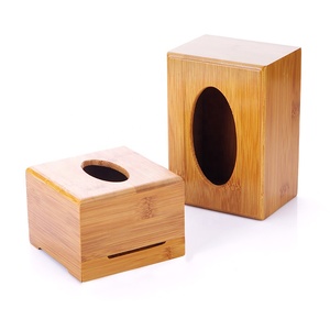 Custom difference size and shaped wooden storage box bamboo tissue box
