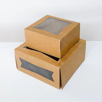 Boîte en papier jetable recyclable personnalisée pour l'alimentation, boîte cadeau en papier kraft pour gâteaux, bonbons et aliments avec fenêtre