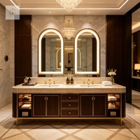 Mueble de Baño Estético Urbano Zen XINGRUO, Ecológico, Minimalista, Flotante, Personalizado, Juego de Muebles de Madera Natural