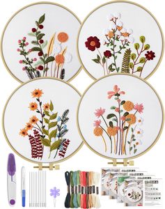初学者用带箍的DIY刺绣套件艺术工艺手工活手工活易学 - Product Image 6