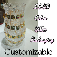 Vases en cristal luxueux sculptés à la main pour les mariages et les restaurants Cadeaux en verre et en cristal