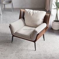 Fauteuil de salon moderne en velours écologique avec structure métallique pour salon, chambre et bureau à domicile