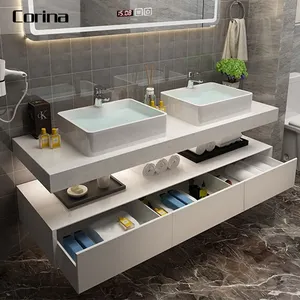 Corina moderno baño Baño encimera de montaje en pared lavabo cuarto de baño vanidad