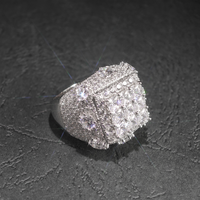 Hip Hop GRA Haute Qualité Glacé Bling 925 Sterling Silver Pass Diamond Tester VVS Princess Cut Moissanite Cluster Ring pour Hommes
