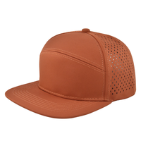 Casquette de baseball sport à 5 panneaux, broderie 3D, trous laser, imperméable, séchage rapide, logo personnalisé, casquette snapback unie hip hop pour hommes