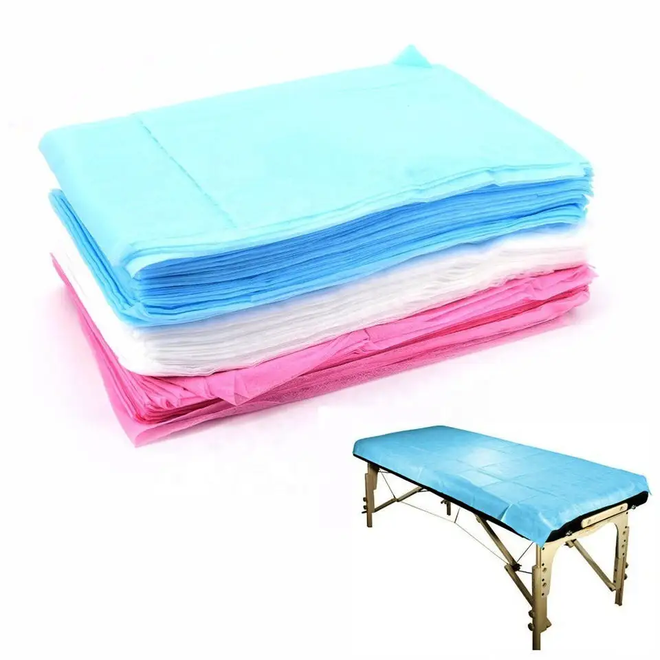 Rouleau de drap de lit jetable non tissé drap chirurgical PP PE Spunlace couvre-lit avec feuille d'examen médical stérile imperméable élastique