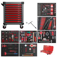 BESITA Chariot d'atelier à 9 tiroirs, boîte à outils de réparation avec ensembles d'outils à main pour voitures de luxe spéciales