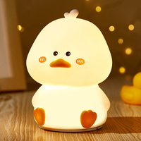 Veilleuse en silicone en forme de canard, changeant de couleur RGB, lampe de chevet LED rechargeable à commande tactile pour la chambre des enfants, la crèche