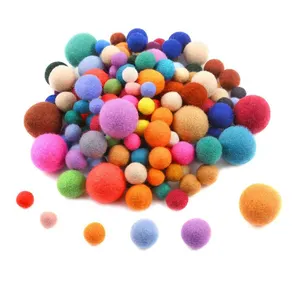 Оптовая продажа, ватные войлочные шарики разных размеров, помпоны ручной работы, чистые для творческих поделок «сделай сам»