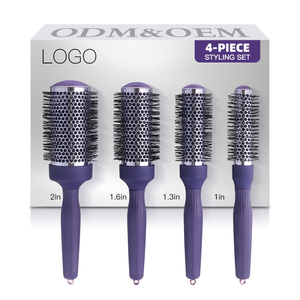 <span class=keywords><strong>Brosse</strong></span> à <span class=keywords><strong>cheveux</strong></span> professionnelle anti-dérapante TPR séchage par soufflage curling style thermique céramique poils de sanglier <span class=keywords><strong>Volume</strong></span> brillant pour salon - Product Image 1