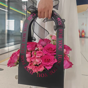 بيع بالجملة علب تغليف علب كعكة الزهور صندوق مقبض بتصميم مخصص لمتاجر الزهور - Product Image 4