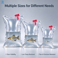 Sac de transport pour fruits de mer vivants, étanche, pour l'oxygénation, en plastique recyclable, pour aquarium, taille personnalisée, vente en gros