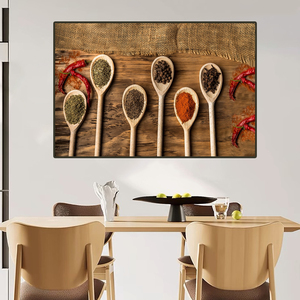 <span class=keywords><strong>Cucina</strong></span> di casa sala da pranzo immagini artistiche da parete grani spezie cucchiaio peperoni tela pittura arte casa decorazioni <span class=keywords><strong>poster</strong></span> <span class=keywords><strong>stampe</strong></span> - Product Image 2