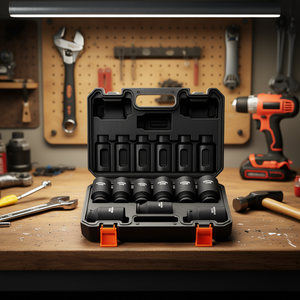 Juego de 9 Llaves de Impacto de 1/2 Pulgada, Métricas Profundas de 29-38 mm, 6 Puntas, Acero Aleado Cr-Mo, Grado Industrial - Product Image 2