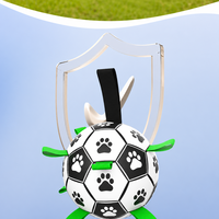 Jouet de football pour chien avec poignées, balle de chasse en PU à motif de patte pour chiens, balle à mâcher interactive avec boucles de traction