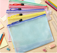 Organisateur de documents transparent en PVC imperméable avec fermeture éclair, format A4, sac de papeterie adapté à l'école et au bureau
