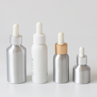 Vente en gros d'usine : flacons compte-gouttes en aluminium argenté pour huiles essentielles, 30 ml, 50 ml, 100 ml, conteneur de voyage en métal