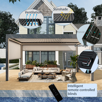 Pergola bioclimatique moderne 3*4 en aluminium pour extérieur, prix usine, avec fonctions électriques et ouverture automatique directionnelle