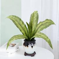 Plante artificielle à feuilles variées 58 cm, tige de Calathea réaliste pour arrangements floraux et décoration paysagère
