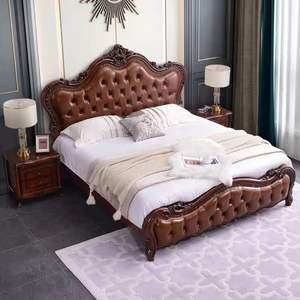 Nieuw Europees & Amerikaans model 1,8m tweepersoonsbed van leer, comfortabel, modern, minimalistisch, luxe hoofdslaapkamer, bruidsbed - Product Image 2