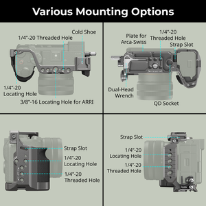 Pour kit de cage de caméra en alliage d'aluminium SmallRig HawkLock avec plaque à dégagement rapide intégrée et poignée en silicone pour <span class=keywords><strong>Sony</strong></span> Alpha <span class=keywords><strong>7C</strong></span> - Product Image 6