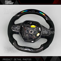 Volant chauffant en fibre de carbone personnalisé avec affichage LED du régime moteur pour Peugeot E208, 308, E308, 408, E408, 4008, 508, E508 GT