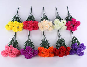 2025 fabricante directamente <span class=keywords><strong>claveles</strong></span> de flores de seda rosa de 7 cabezas para decoraciones festivas y navideñas Navidad y Pascua - Product Image 4