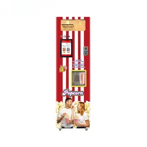 Automatic electric popcorn vending machine cash coins scan code payment method multi-language vending machine a popcorn