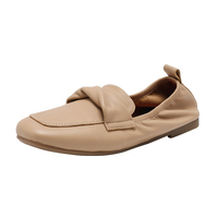 Mocassins plats en cuir véritable pour femmes - Légers, respirants, doux, tendance pour l'été/l'automne/le printemps