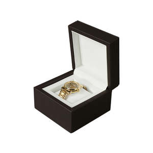 Boîte à montre rectangulaire en bois artisanale de luxe personnalisable DS, avec couvercle en cuir, matériau recyclable, finition mate, respectueuse de l'environnement - Product Image 3