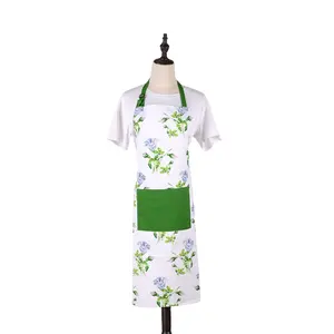 high-quality apron wholesale customized kitchen cleaning fashion design for lady use garden cotton polyester kitchen apron