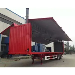 ब्रांड नई गर्म बिक्री पंख फैलाव विंग वैन ट्रक 3 धुरों परिवहन खुले दोनों पक्ष 40 टन बल्क कार्गो विंग वैन ट्रक ट्रेलर बिक्री