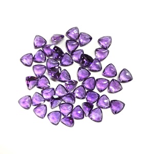 AAA Grade Natural African Amethyst IGI Certified 6mm 7mm Trillion Faceted Cut Calibrated Semi-Precious Stone Loose Gemstone - Product Image 6