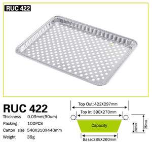Bandeja para parrilla de barbacoa de papel de aluminio de grado alimenticio de alta calidad, bandeja para <span class=keywords><strong>galletas</strong></span>, sartén desechable ecológica de 13 pulgadas y 15 pulgadas - Product Image 5